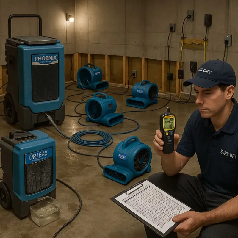 Structural Drying and Dehumidification process in Greenwood, MS